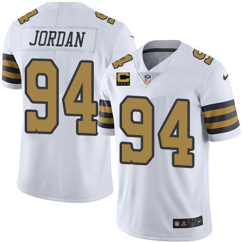 New Orleans Saints 2022 #94 Cameron Jordan White With 4-star C Patch Stitched NFL Jersey