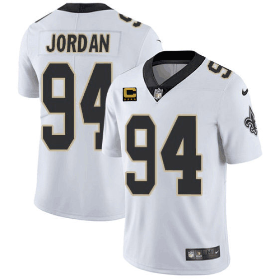 New Orleans Saints 2022 #94 Cameron Jordan White With 4-star C Patch Vapor Untouchable Limited Stitc