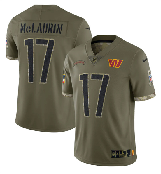 Washington Commanders #17 Terry McLaurin 2022 Olive Salute To Service Limited Stitched Jersey