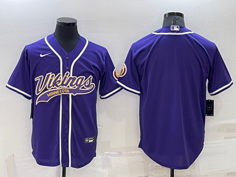 Minnesota Vikings Blank Purple Stitched MLB Cool Base Baseball Jersey