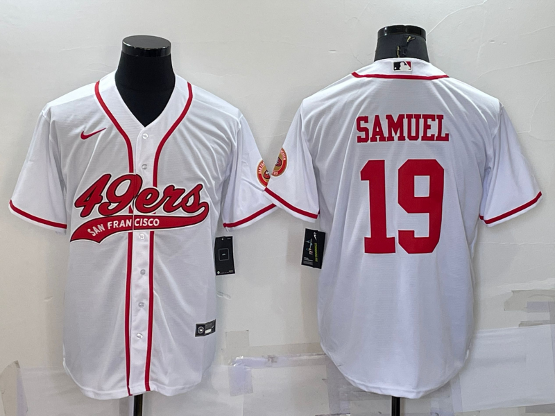 San Francisco 49ers #19 Deebo Samuel White Stitched Cool Base Baseball Jersey