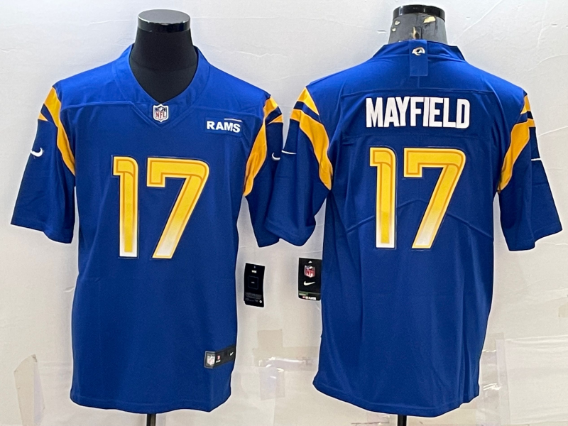 Los Angeles Rams #17 Baker Mayfield 2022 Blue Vapor Untouchable Limited Stitched Jersey