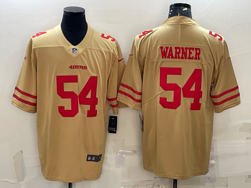 San Francisco 49ers #54 Fred Warner Gold NEW 2022 Inverted Legend Stitched NFL Limited Jersey