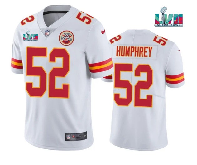 Kansas City Chiefs #52 Creed Humphrey White Super Bowl LVII Patch Vapor Untouchable Limited Stitched
