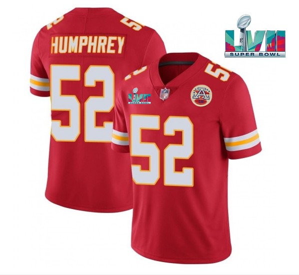 Kansas City Chiefs #52 Creed Humphrey Red Super Bowl LVII Patch Vapor Untouchable Limited Stitched J