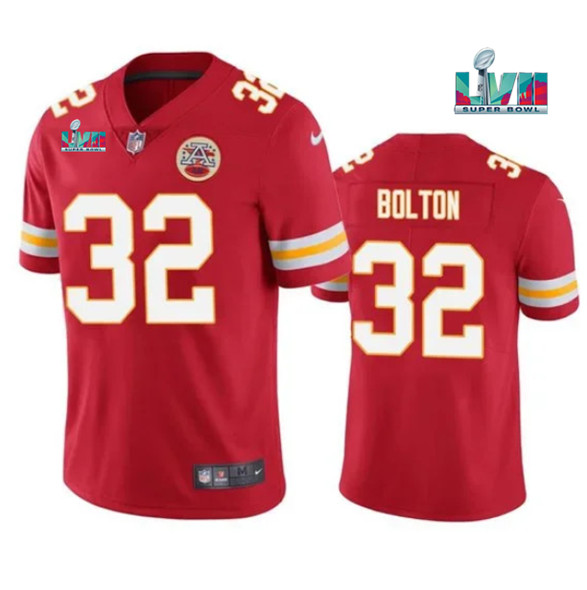 Kansas City Chiefs #32 Nick Bolton Red Super Bowl LVII Patch Vapor Untouchable Limited Stitched Jers