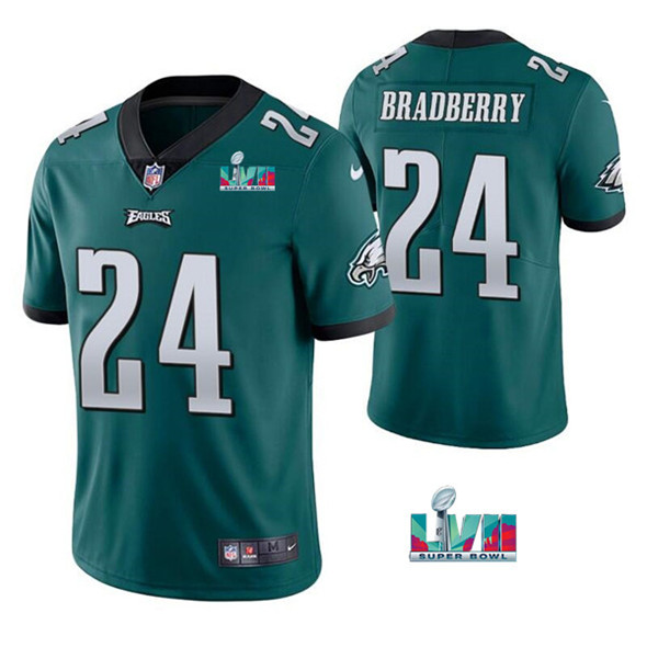 Philadelphia Eagles #24 James Bradberry Green Super Bowl LVII Vapor Untouchable Limited Stitched Jer