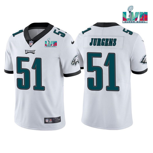 Philadelphia Eagles #51 Cam Jurgens White Super Bowl LVII Vapor Untouchable Limited Stitched Jersey