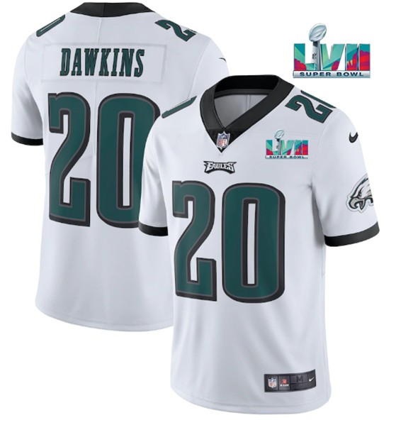 Philadelphia Eagles #20 Brian Dawkins White Super Bowl LVII Patch Vapor Untouchable Limited Stitched