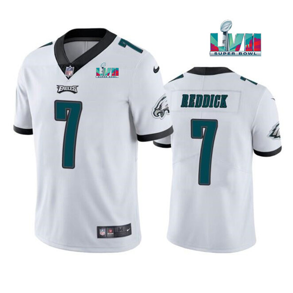 Philadelphia Eagles #7 Haason Reddick White Super Bowl LVII Patch Vapor Untouchable Limited Stitched