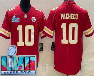 Kansas City Chiefs #10 Isiah Pacheco Limited Red Super Bowl LVII Vapor Jersey
