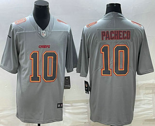 Kansas City Chiefs #10 Isiah Pacheco Gray Atmosphere Fashion Stitched Jersey