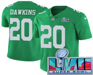Philadelphia Eagles #20 Brian Dawkins Limited Green Rush Super Bowl LVII Vapor Jersey