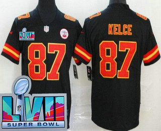 Kansas City Chiefs #87 Travis Kelce Limited Black Super Bowl LVII Vapor Jersey