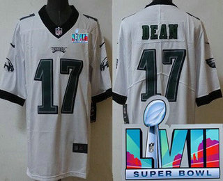 Philadelphia Eagles #17 Nakobe Dean Limited White Super Bowl LVII Vapor Jersey