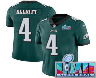 Philadelphia Eagles #4 Jake Elliott Limited Green Super Bowl LVII Vapor Jersey