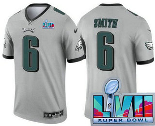 Philadelphia Eagles #6 DeVonta Smith Limited Gray Inverted Super Bowl LVII Vapor Jersey