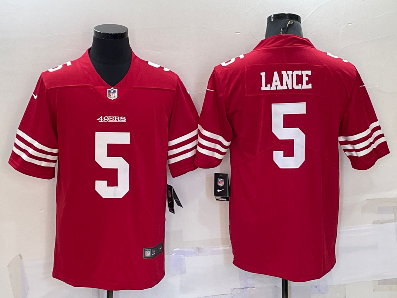 San Francisco 49ers #5 Trey Lance 2022 New Scarlet Vapor Untouchable Limited Stitched Football Jerse
