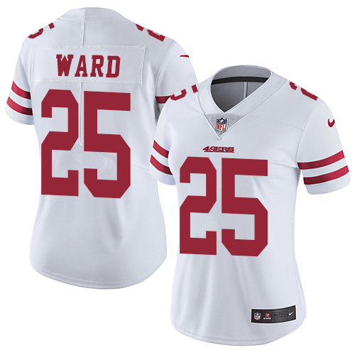 Nike 49ers #25 Jimmie Ward White Women's Stitched NFL Vapor Untouchable Limited Jersey