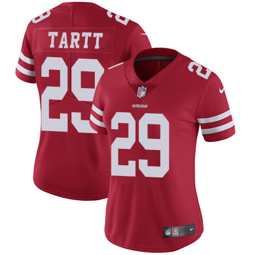 Nike 49ers #29 Jaquiski Tartt Red Team Color Women's Stitched NFL Vapor Untouchable Limited Jersey