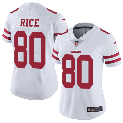 Nike 49ers #80 Jerry Rice White Women's Stitched NFL Vapor Untouchable Limited Jersey