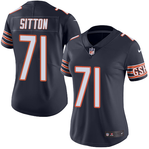 Nike Bears #71 Josh Sitton Navy Blue Team Color Women's Stitched NFL Vapor Untouchable Limited Jerse