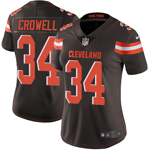 Nike Browns #34 Isaiah Crowell Brown Team Color Women's Stitched NFL Vapor Untouchable Limited Jerse