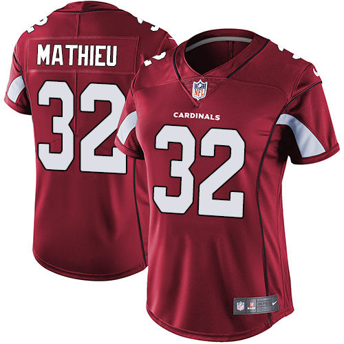 Nike Cardinals #32 Tyrann Mathieu Red Team Color Women's Stitched NFL Vapor Untouchable Limited Jers