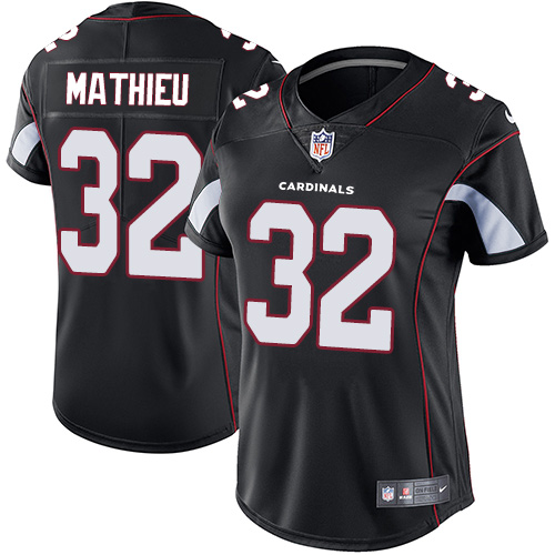 Nike Cardinals #32 Tyrann Mathieu Black Alternate Women's Stitched NFL Vapor Untouchable Limited Jer