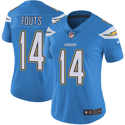 Nike Chargers #14 Dan Fouts Electric Blue Alternate Women's Stitched NFL Vapor Untouchable Limited J