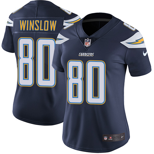 Nike Chargers #80 Kellen Winslow Navy Blue Team Color Women's Stitched NFL Vapor Untouchable Limited