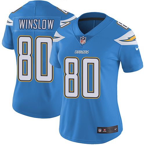 Nike Chargers #80 Kellen Winslow Electric Blue Alternate Women's Stitched NFL Vapor Untouchable Limi