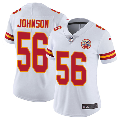 Nike Chiefs #56 Derrick Johnson White Women's Stitched NFL Vapor Untouchable Limited Jersey
