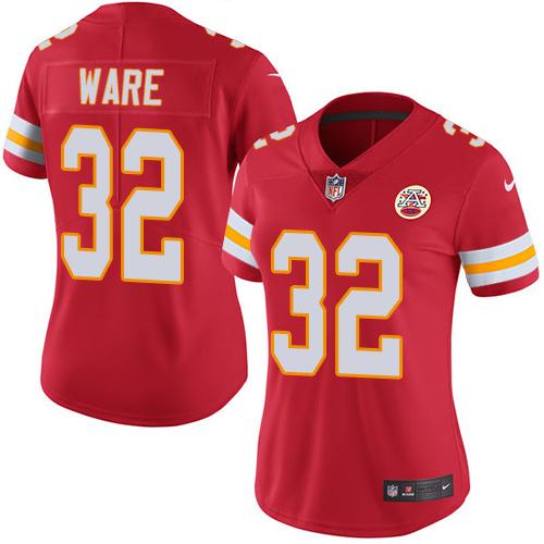 Nike Chiefs #32 Spencer Ware Red Team Color Women's Stitched NFL Vapor Untouchable Limited Jersey