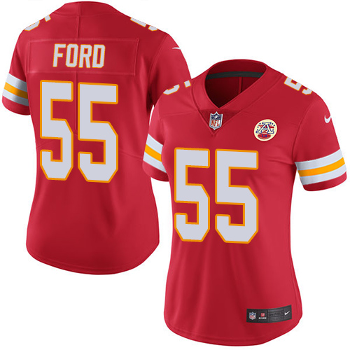 Nike Chiefs #55 Dee Ford Red Team Color Women's Stitched NFL Vapor Untouchable Limited Jersey