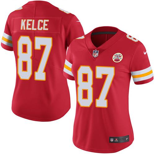 Nike Chiefs #87 Travis Kelce Red Team Color Women's Stitched NFL Vapor Untouchable Limited Jersey