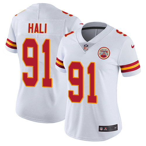Nike Chiefs #91 Tamba Hali White Women's Stitched NFL Vapor Untouchable Limited Jersey