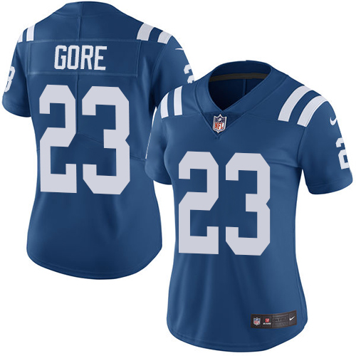 Nike Colts #23 Frank Gore Royal Blue Team Color Women's Stitched NFL Vapor Untouchable Limited Jerse