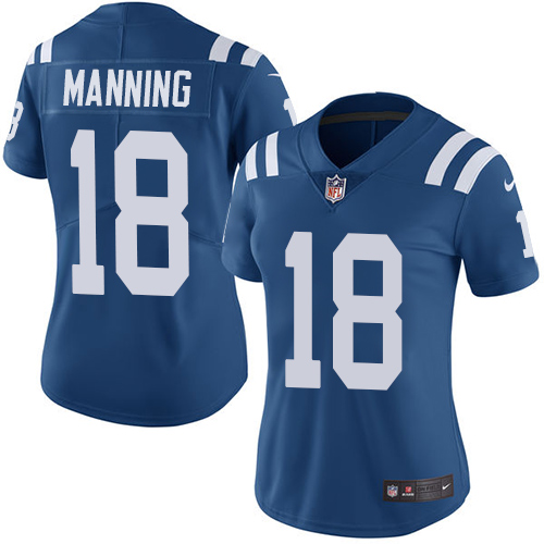 Nike Colts #18 Peyton Manning Royal Blue Team Color Women's Stitched NFL Vapor Untouchable Limited J