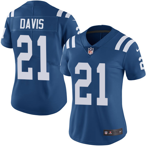 Nike Colts #21 Vontae Davis Royal Blue Team Color Women's Stitched NFL Vapor Untouchable Limited Jer