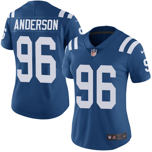 Nike Colts #96 Henry Anderson Royal Blue Team Color Women's Stitched NFL Vapor Untouchable Limited J
