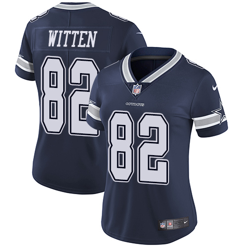 Nike Cowboys #82 Jason Witten Navy Blue Team Color Women's Stitched NFL Vapor Untouchable Limited Je