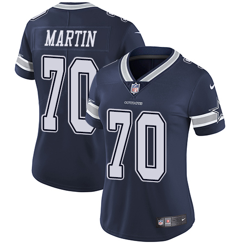 Nike Cowboys #70 Zack Martin Navy Blue Team Color Women's Stitched NFL Vapor Untouchable Limited Jer