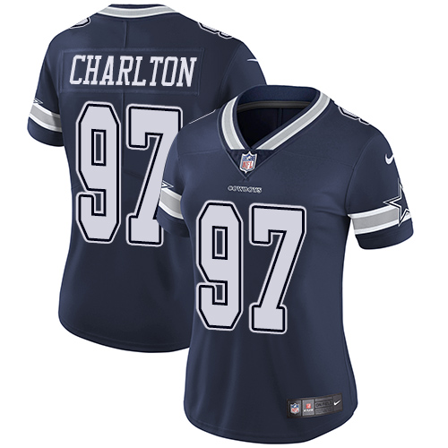 Nike Cowboys #97 Taco Charlton Navy Blue Team Color Women's Stitched NFL Vapor Untouchable Limited J