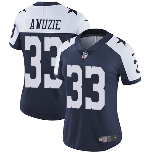 Nike Cowboys #33 Chidobe Awuzie Navy Blue Thanksgiving Women's Stitched NFL Vapor Untouchable Limite