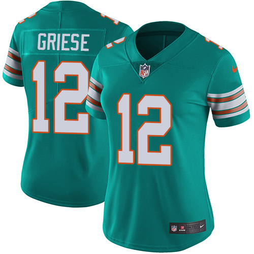 Nike Dolphins #12 Bob Griese Aqua Green Alternate Women's Stitched NFL Vapor Untouchable Limited Jer