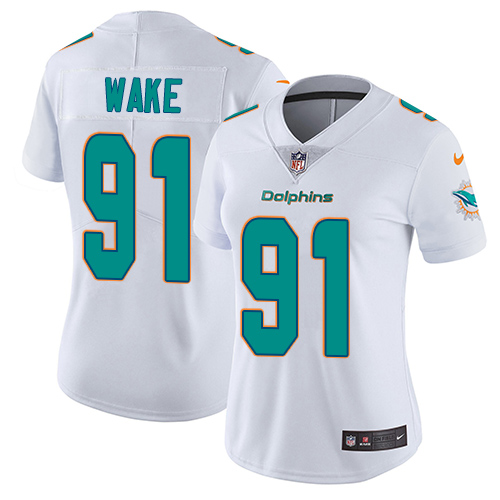 Nike Dolphins #91 Cameron Wake White Women's Stitched NFL Vapor Untouchable Limited Jersey