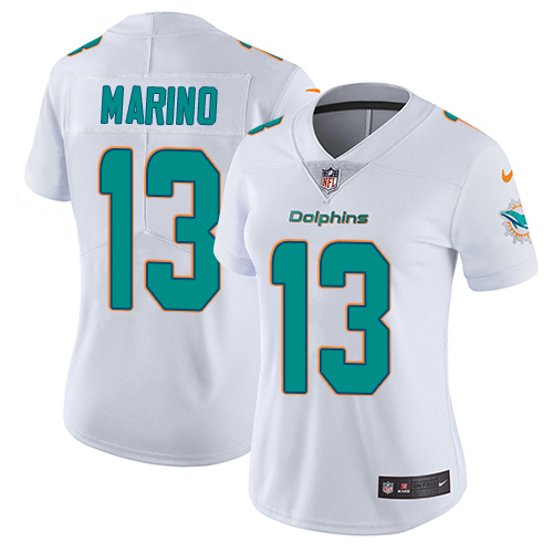 Nike Dolphins #13 Dan Marino White Women's Stitched NFL Vapor Untouchable Limited Jersey