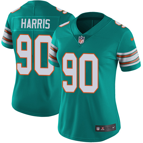 Nike Dolphins #90 Charles Harris Aqua Green Alternate Women's Stitched NFL Vapor Untouchable Limited