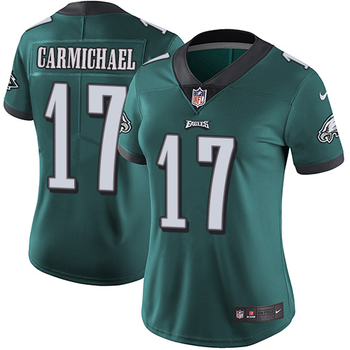 Nike Eagles #17 Harold Carmichael Midnight Green Team Color Women's Stitched NFL Vapor Untouchable L